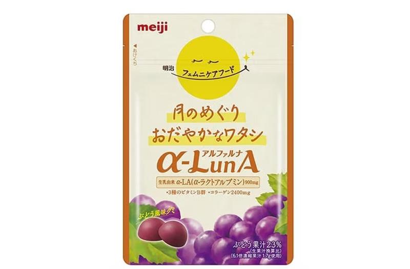 ●フェムニケアフードα-LunAグミ ぶどう風味｜明治 199円 ハードタイプ