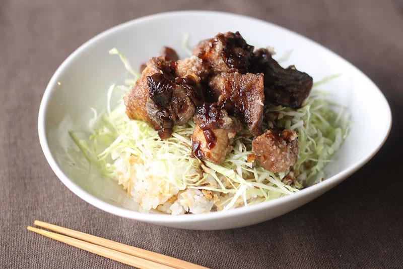 エリンギの唐揚げの塩抜きのっけ丼