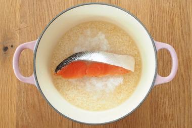 ゆる弁当レシピ:鮭ときのこの炊き込み白滝ご飯